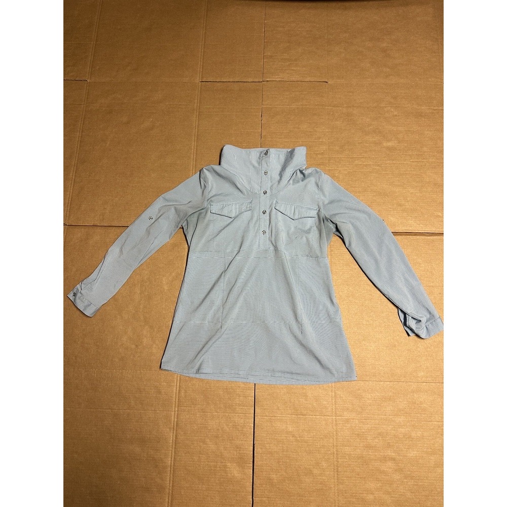 Mountain Hardwear Women's Citypass Long Sleeve Popover Blue Striped Shirt Large‎ - Picture 3 of 16